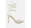 London Rag Sphynx High Heel Lace Up Sandals In Mint