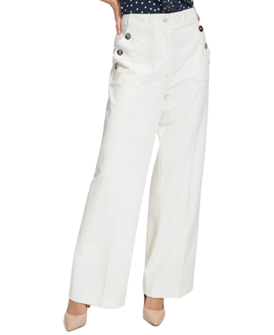 Tommy Hilfiger Women's High-rise Wide-leg Sailor Pants In Ivory