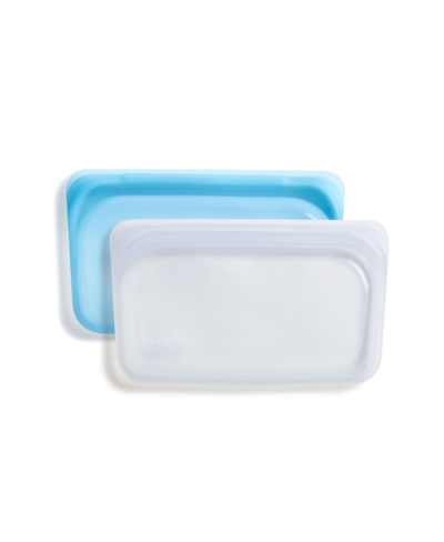 Stasher 12 Fl oz 2 Pack Snack Bags In Clear And Blue