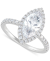 Grown With Love Igi Certified Lab Grown Diamond Marquise Halo Engagement Ring (2-1/2 Ct. T.w.) In 14k White Gold In White Gold