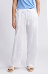 CASLON DRAWSTRING STRAIGHT LEG LINEN PANTS