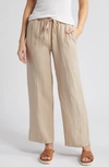 CASLON DRAWSTRING STRAIGHT LEG LINEN PANTS