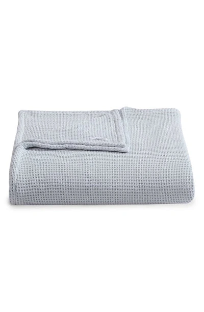 Calvin Klein Honeycomb Cotton Blanket In Light Blue