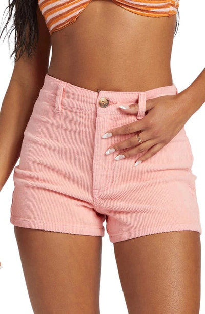 Billabong Free Fall Stretch Cotton Corduroy Shorts In Flamingo