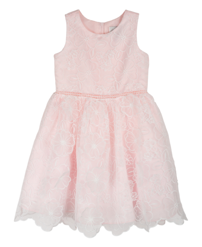 Rare Editions Kids' Little & Toddler Girls Pink 3d Floral Organza Social Dress In Blush