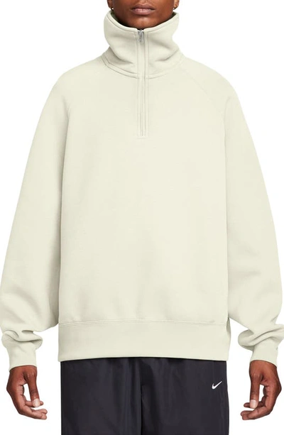 Nike Oversize Tech Fleece Reimagined Half Zip Pullover In White