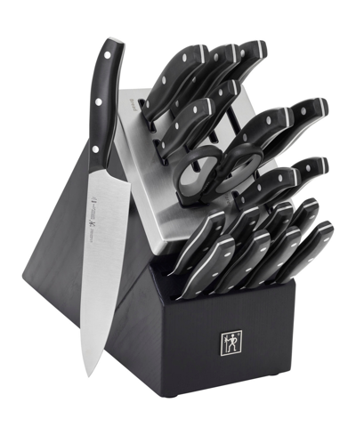 J.a. Henckels Definition Stainless Steel 20 Pc Self-sharpening Knife Block Set In Black,silver