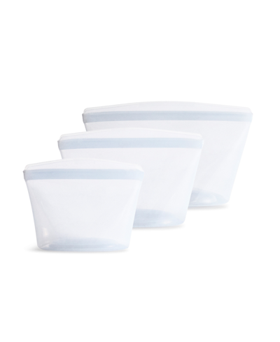 Stasher 1 Cup Plus 2 Cup Plus 4 Cup 3 Pack Bowl Bundle In Clear
