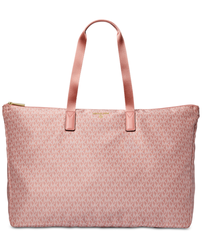 Michael Kors Michael  Logo Jet Set Travel Large Packable Tote In Sunset Rose