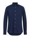 Cavalli Class Man Shirt Navy Blue Size 17 Cotton