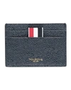Thom Browne Man Document Holder Midnight Blue Size - Soft Leather In Grey