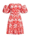 Borgo De Nor Ziggy Off-the-shoulder Floral-print Cotton Mini Dress In Tomato Red
