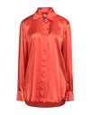 Ql2  Quelledue Ql2 Quelledue Woman Shirt Tomato Red Size 12 Silk