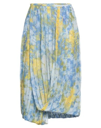Dries Van Noten Woman Midi Skirt Light Blue Size 8 Polyester
