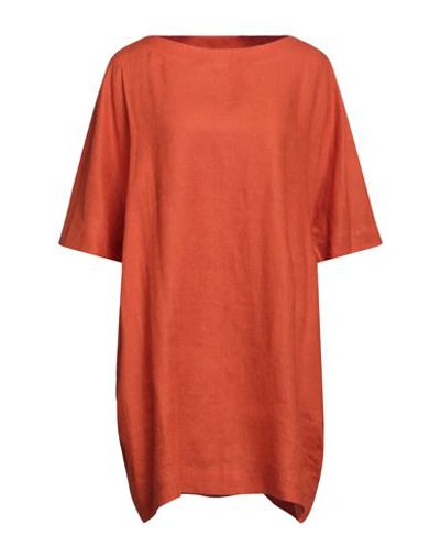 Cristina Bonfanti Woman Mini Dress Orange Size Xl Linen