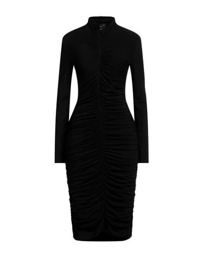 Pinko Woman Midi Dress Black Size M Viscose, Virgin Wool, Elastane