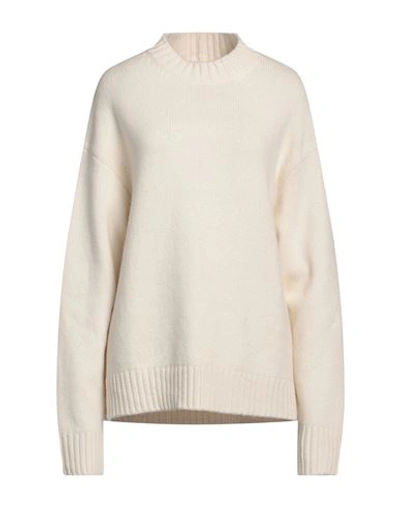 Jil Sander Woman Sweater Ivory Size 4 Cashmere, Cotton, Polyamide In White