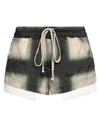 Rick Owens Woman Shorts & Bermuda Shorts Dark Green Size 6 Cupro In Black