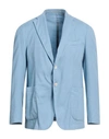 Bagnoli Sartoria Napoli Man Blazer Sky Blue Size 44 Linen, Cotton, Elastane
