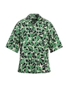 Dsquared2 Multicoloured Short-sleeved Shirt With Leaf Print In Green