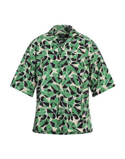 Dsquared2 Man Shirt Green Size 42 Cotton