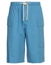 Jil Sander Man Shorts & Bermuda Shorts Azure Size 30 Cotton In Blue