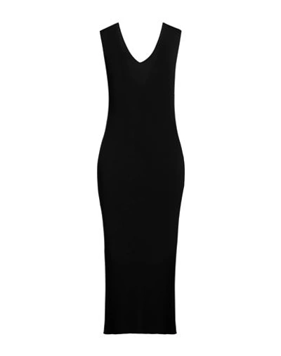 Moncler Woman Midi Dress Black Size L Viscose, Polyamide