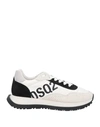 Dsquared2 Man Sneakers White Size 9 Soft Leather, Textile Fibers In White