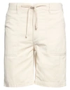 Hartford Man Shorts & Bermuda Shorts Cream Size 36 Cotton In White