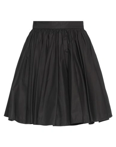 Msgm Woman Mini Skirt Black Size 6 Cotton