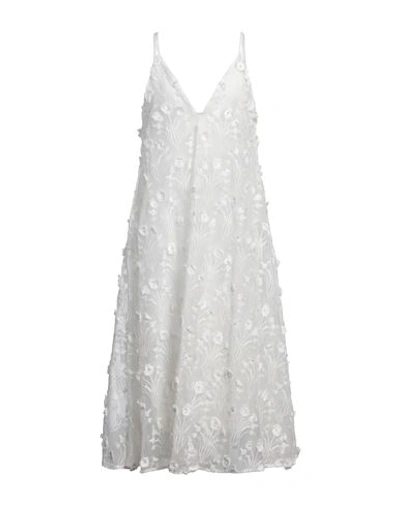 Agua By Agua Bendita Woman Midi Dress White Size M Polyester
