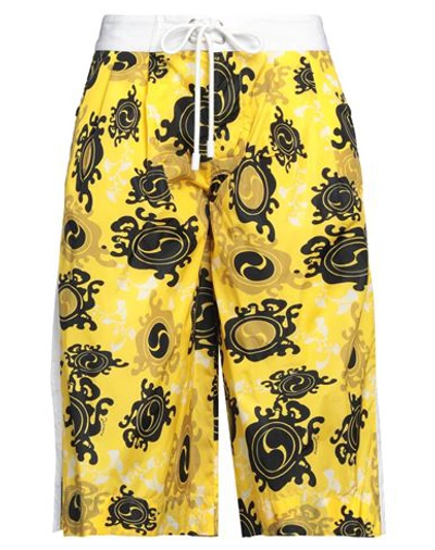 Dsquared2 Woman Cropped Pants Yellow Size 6 Polyamide