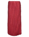 KHAITE KHAITE WOMAN MIDI SKIRT RED SIZE 4 LINEN, SILK