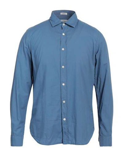 Hartford Man Shirt Slate Blue Size M Cotton