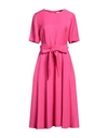 P.a.r.o.s.h P. A.r. O.s. H. Woman Midi Dress Fuchsia Size M Viscose, Linen In Pink