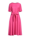 P.A.R.O.S.H P. A.R. O.S. H. WOMAN MIDI DRESS FUCHSIA SIZE XL VISCOSE, LINEN