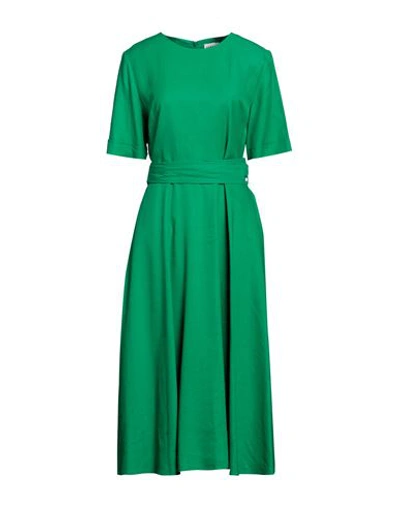 P.a.r.o.s.h P. A.r. O.s. H. Woman Midi Dress Green Size L Viscose, Linen