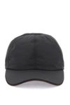 ZEGNA BASEBALL CAP WITH LEATHER TRIM