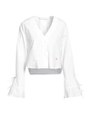 Palm Angels Womens Baseball Blouse In Off White