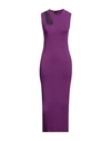 PINKO PINKO WOMAN MIDI DRESS PURPLE SIZE S VISCOSE, ELASTANE