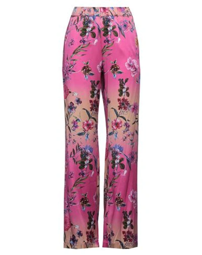 813 Ottotredici Woman Pants Fuchsia Size Xl Silk, Elastane In Pink