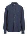 Hartford Man Shirt Navy Blue Size 3xl Linen