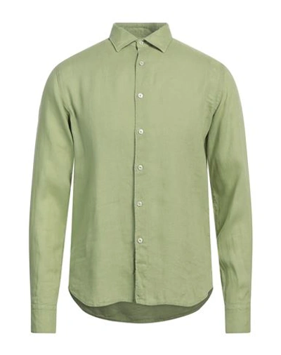 Xacus Man Shirt Sage Green Size 15 ¾ Linen