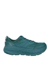Hoka Woman Sneakers Deep Teal Size 9.5 Leather, Textile Fibers In Green
