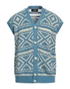 Dsquared2 Man Cardigan Pastel Blue Size M Cotton, Linen