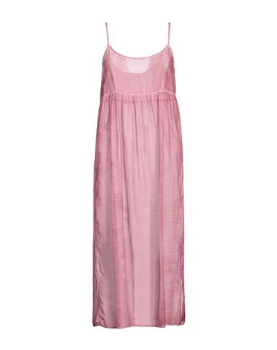 Un-namable Woman Midi Dress Antique Rose Size 8 Cotton, Silk In Pink