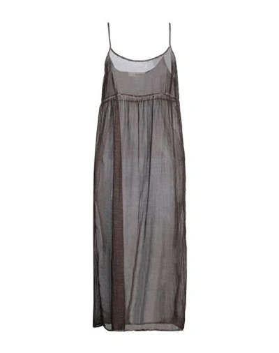 Un-namable Woman Midi Dress Dark Brown Size 6 Cotton, Silk