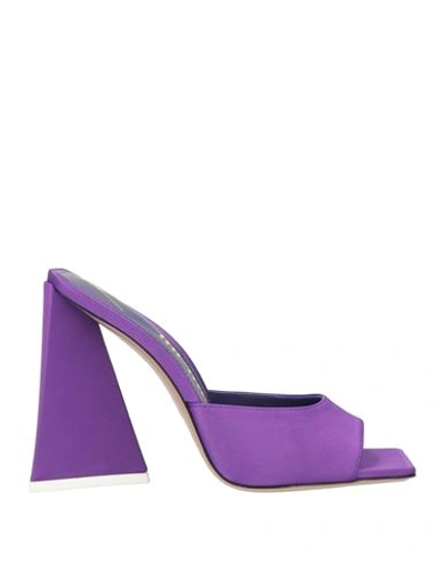 Attico The  Woman Sandals Purple Size 11 Textile Fibers