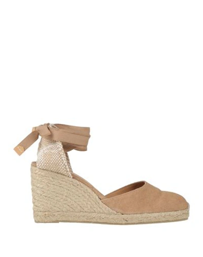 Castaã±er Castañer Woman Espadrilles Camel Size 10 Textile Fibers In Beige