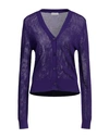 Dries Van Noten Woman Cardigan Purple Size M Viscose, Polyester